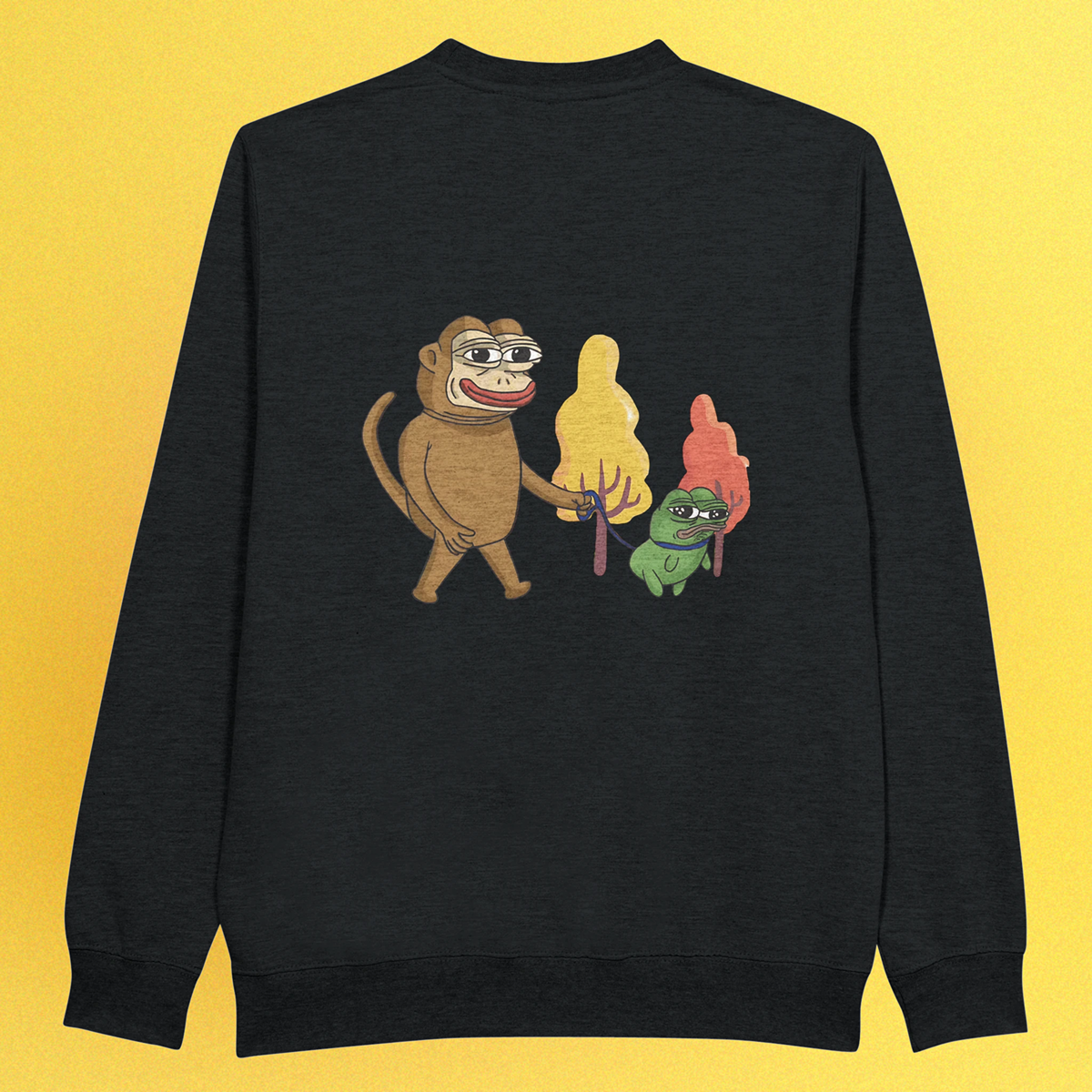 Unisex Premium Pullover mit Ponkewifdog Meme-Print – Ponke & Doge Design, hochwertiger Stoff & moderner Schnitt
