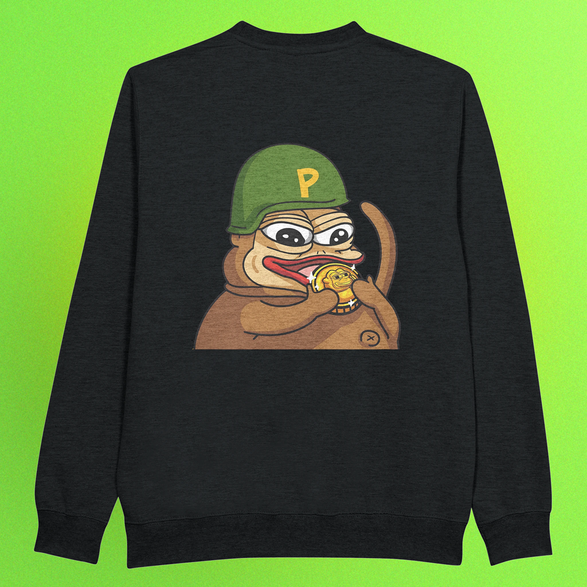 Ponke Helmet Premium Pullover – Unisex Meme Streetwear mit hochwertigem Front- oder Backprint
