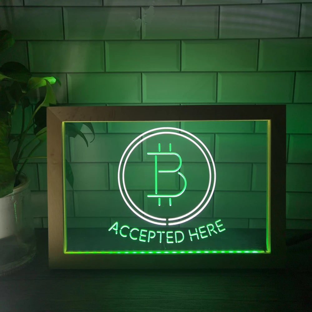LED Display Bitcoin Accepted Here
