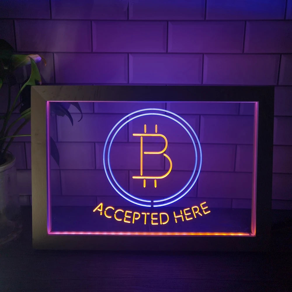 LED Display Bitcoin Accepted Here
