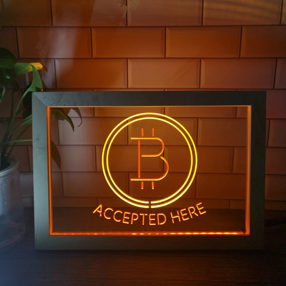LED Display Bitcoin Accepted Here