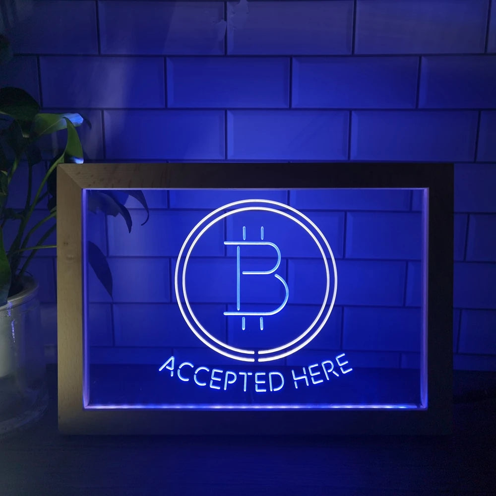 LED Display Bitcoin Accepted Here