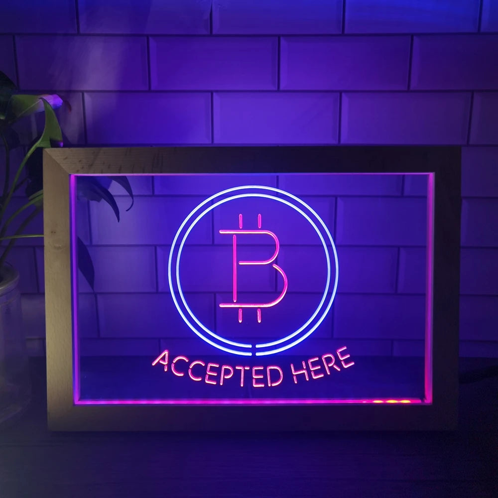 LED Display Bitcoin Accepted Here