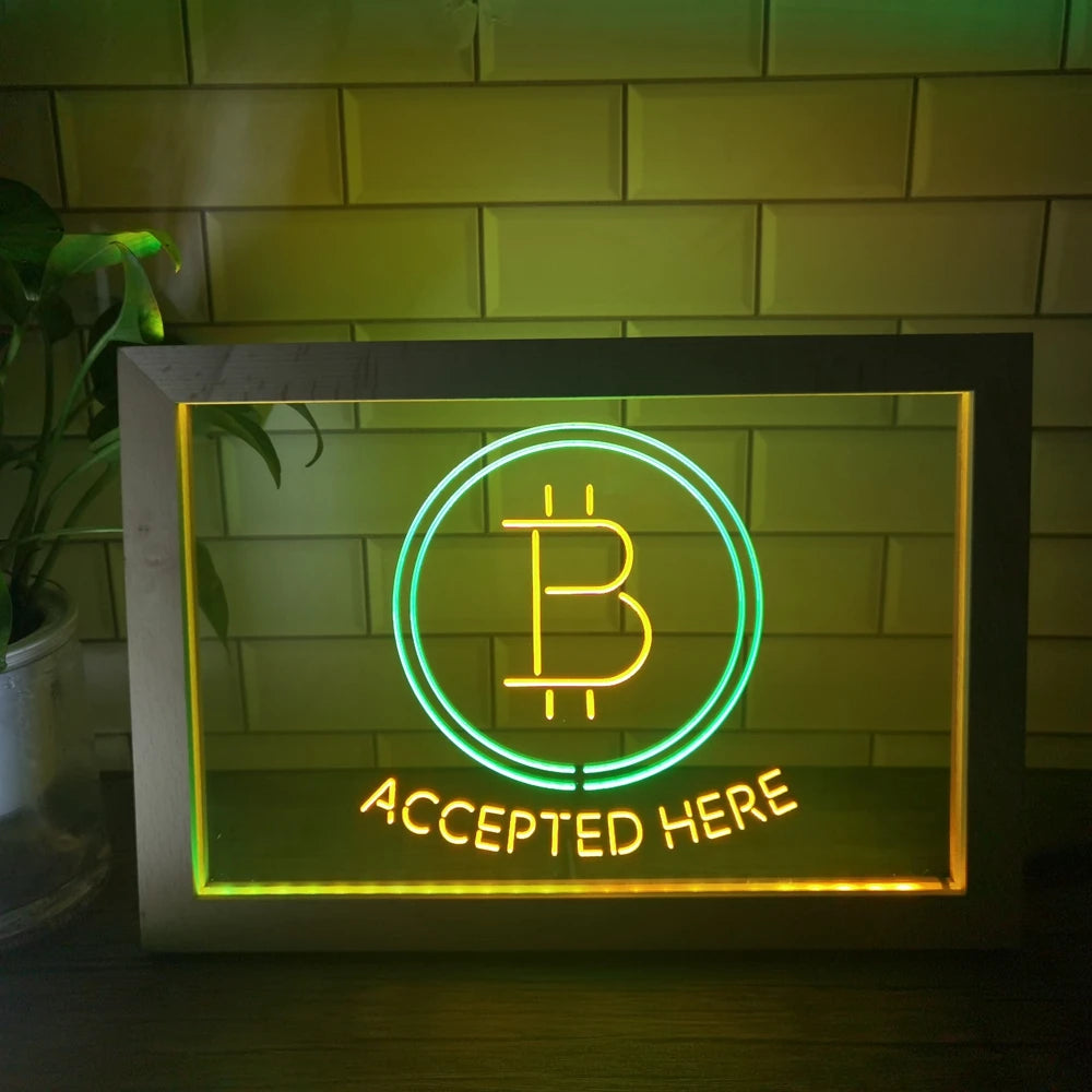 LED Display Bitcoin Accepted Here