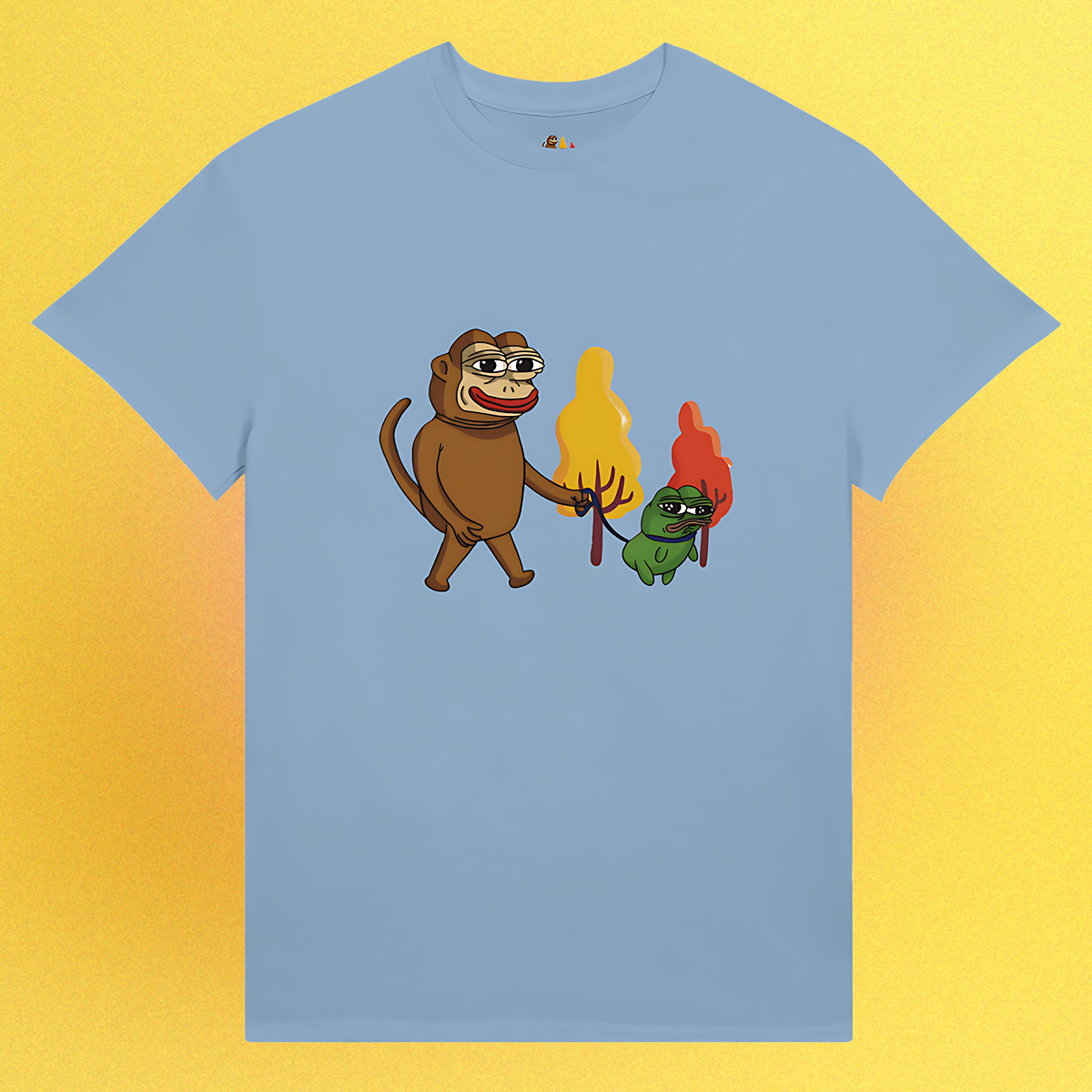 Unisex Meme T-Shirt mit Ponkewifdog Design – Ponke & Doge Fusion Print, erhältlich mit Front- oder Backprint
