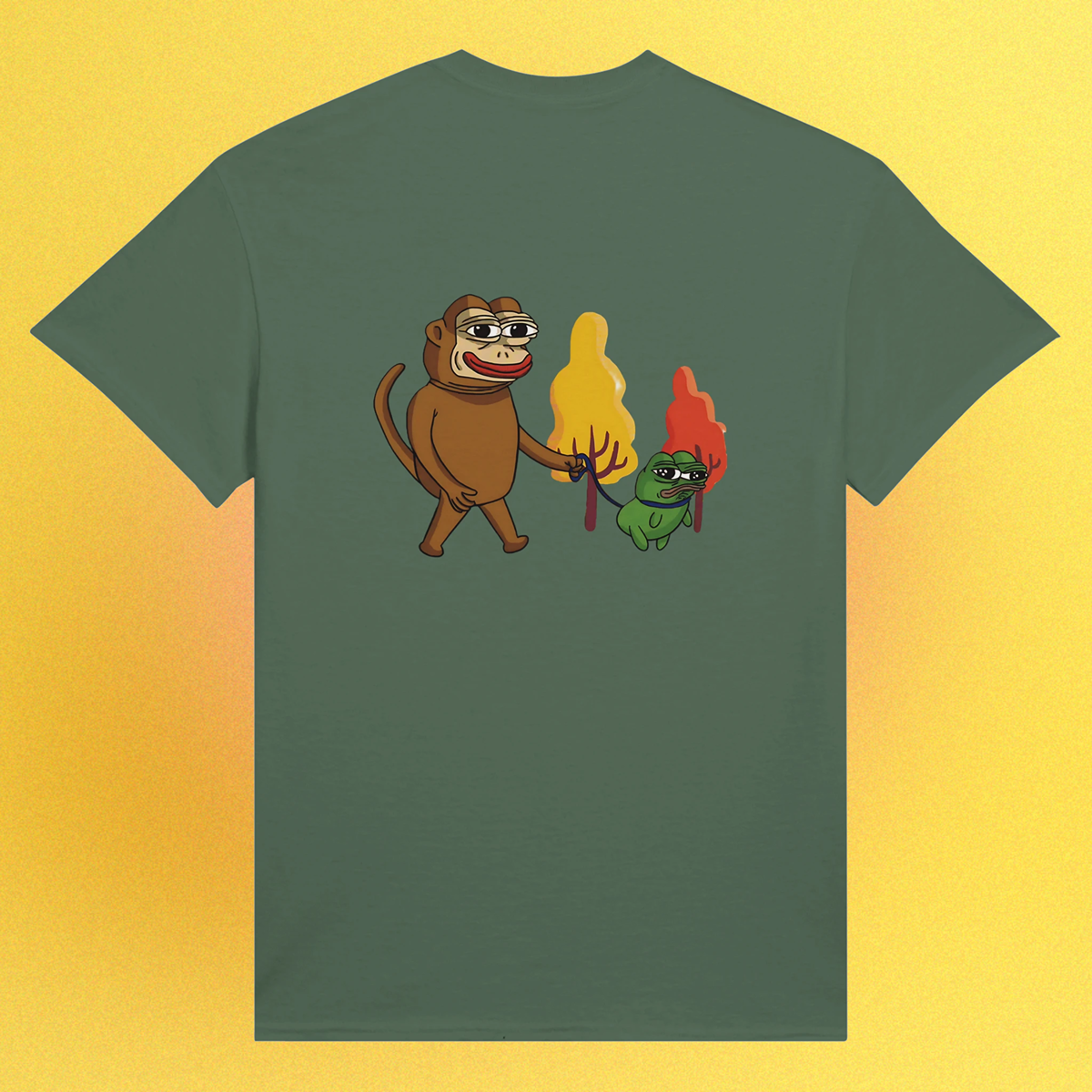 Unisex Meme T-Shirt mit Ponkewifdog Design – Ponke & Doge Fusion Print, erhältlich mit Front- oder Backprint
