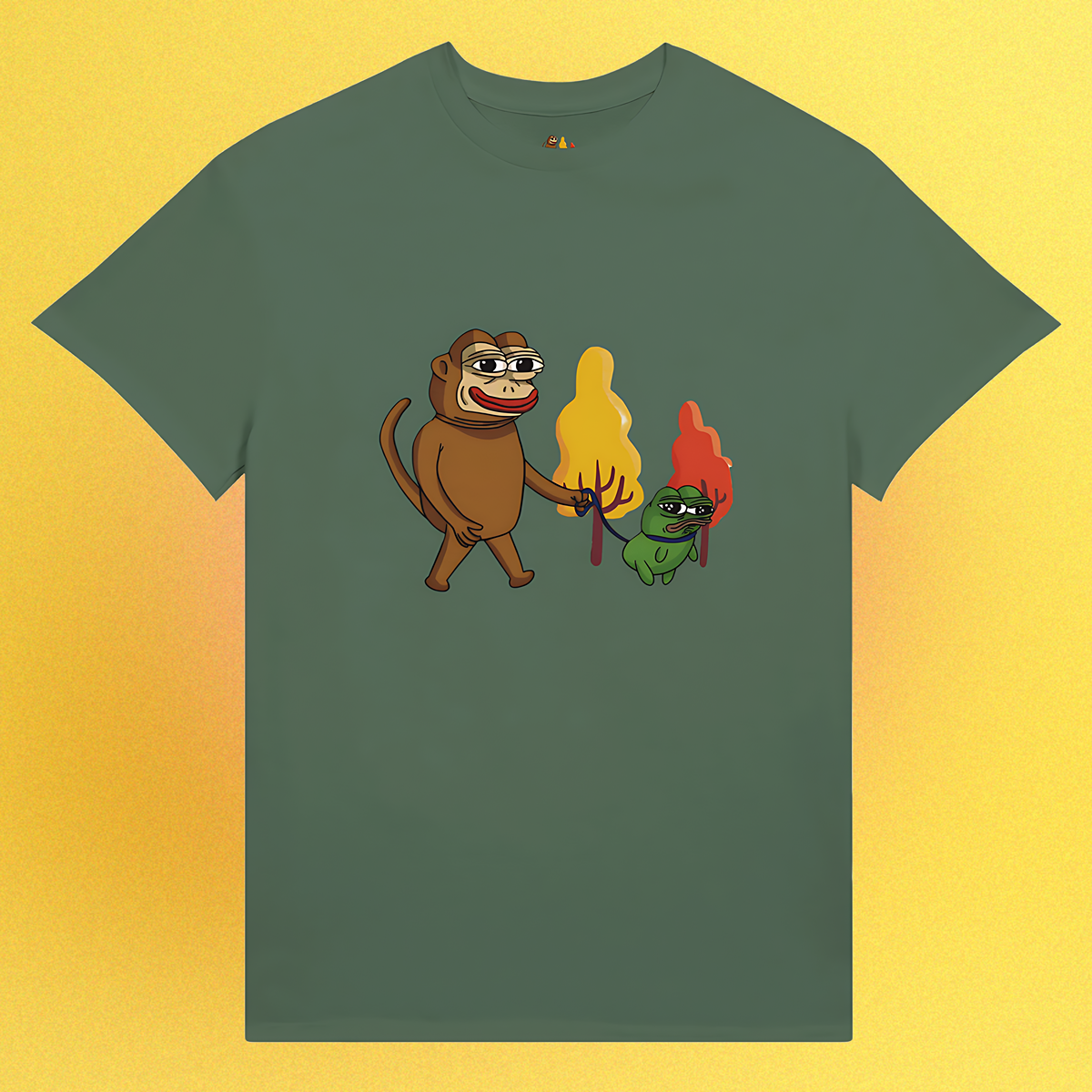 Unisex Meme T-Shirt mit Ponkewifdog Design – Ponke & Doge Fusion Print, erhältlich mit Front- oder Backprint
