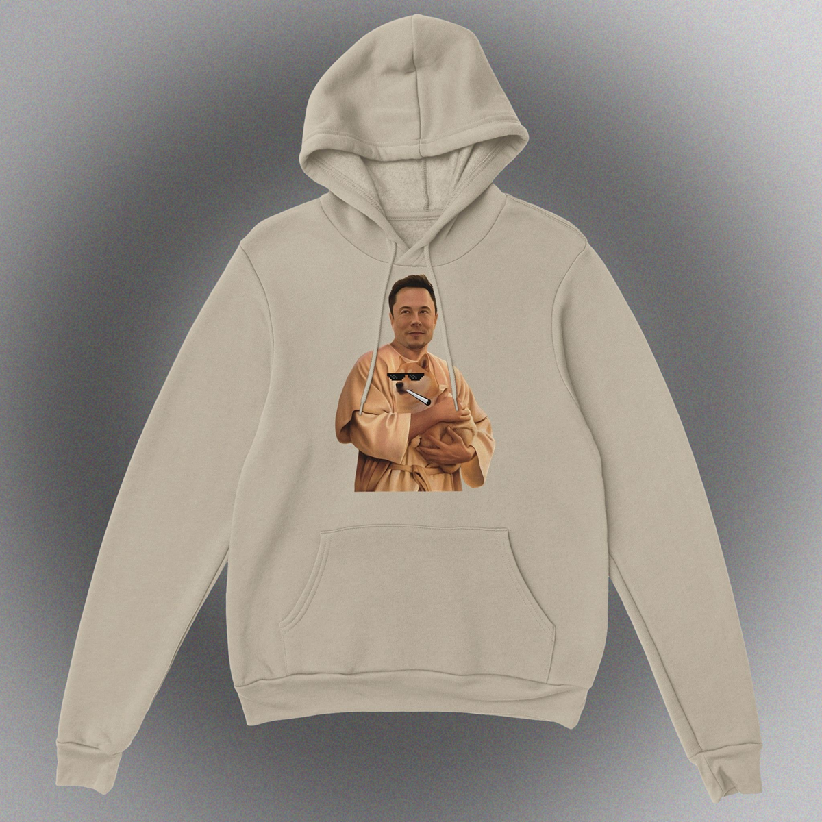Unisex Hoodie mit Doge Father Meme – "The Dogefather" Motiv inspiriert von Elon Musk, Front- oder Backprint
