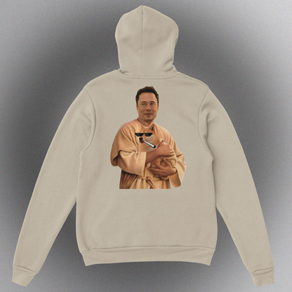 Unisex Hoodie mit Doge Father Meme – "The Dogefather" Motiv inspiriert von Elon Musk, Front- oder Backprint
