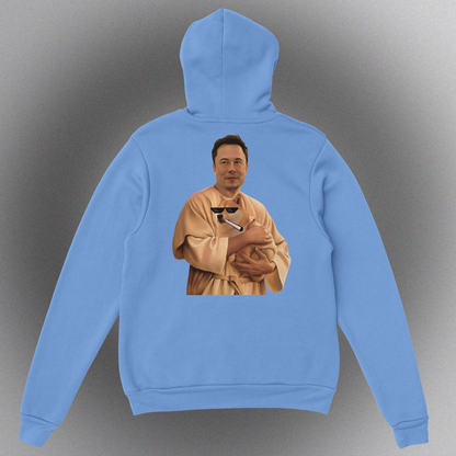 Unisex Hoodie mit Doge Father Meme – "The Dogefather" Motiv inspiriert von Elon Musk, Front- oder Backprint

