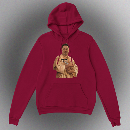 Unisex Hoodie mit Doge Father Meme – "The Dogefather" Motiv inspiriert von Elon Musk, Front- oder Backprint
