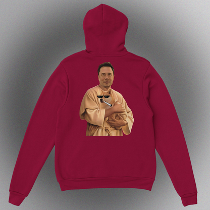 Unisex Hoodie mit Doge Father Meme – "The Dogefather" Motiv inspiriert von Elon Musk, Front- oder Backprint
