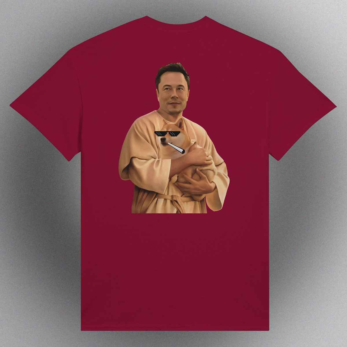Unisex T-Shirt mit Doge Father Meme – "The Dogefather" Motiv als Front- oder Backprint
