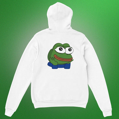Unisex Hoodie mit klassischem Pepe Meme Motiv – schlichtes Design mit Front- oder Backprint
