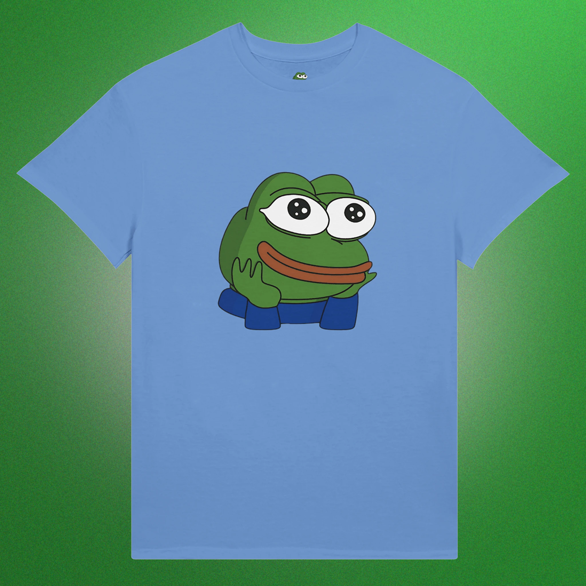 Unisex T-Shirt mit klassischem Pepe Meme Motiv – schlichtes Design mit Front- oder Backprint
