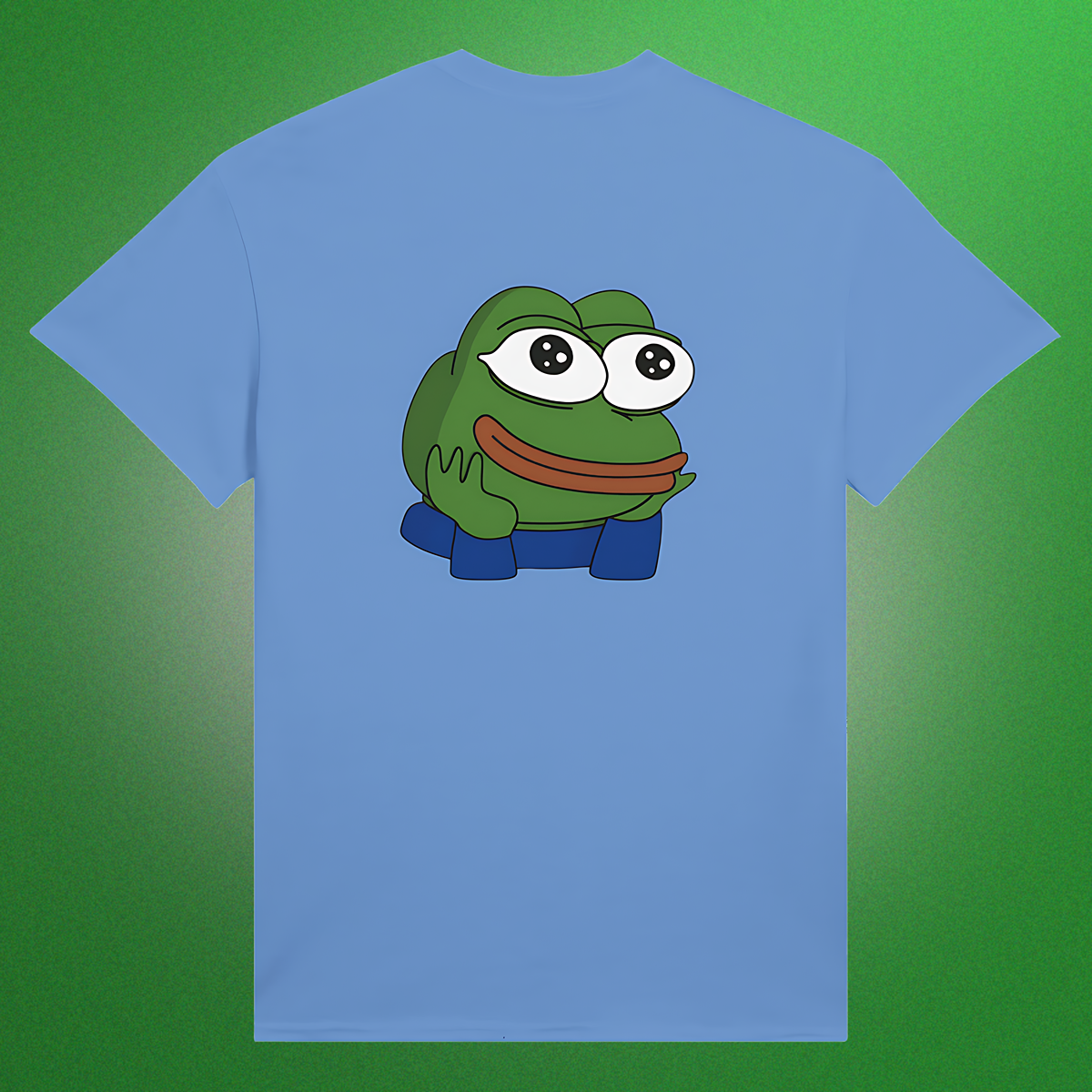 Unisex T-Shirt mit klassischem Pepe Meme Motiv – schlichtes Design mit Front- oder Backprint
