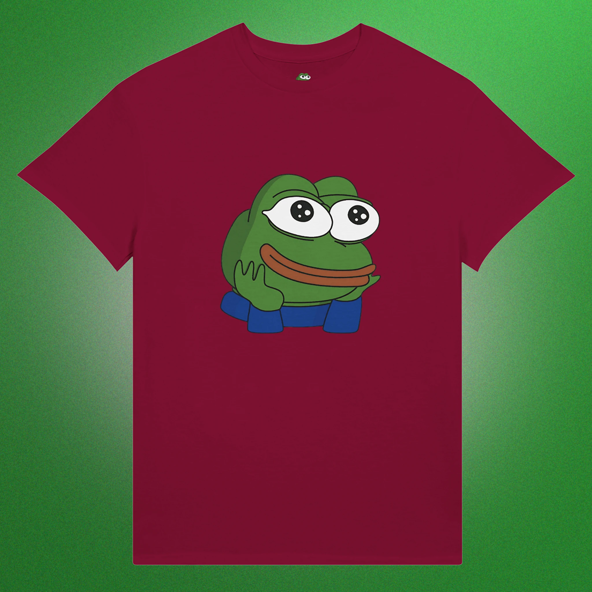Unisex T-Shirt mit klassischem Pepe Meme Motiv – schlichtes Design mit Front- oder Backprint
