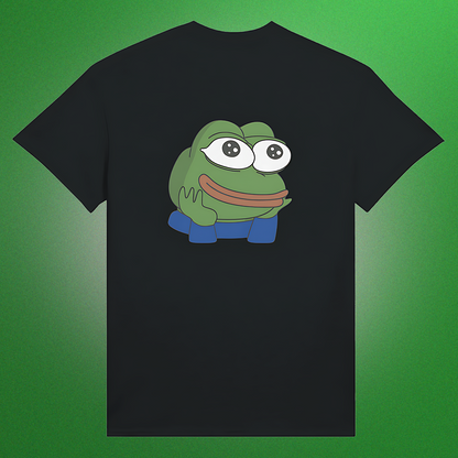 Unisex T-Shirt mit klassischem Pepe Meme Motiv – schlichtes Design mit Front- oder Backprint
