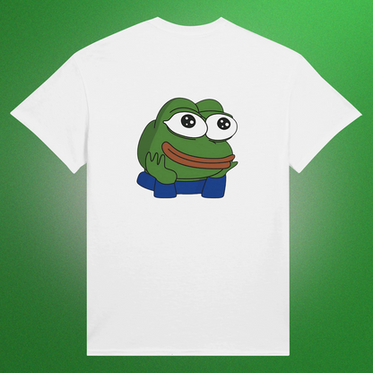 Unisex T-Shirt mit klassischem Pepe Meme Motiv – schlichtes Design mit Front- oder Backprint
