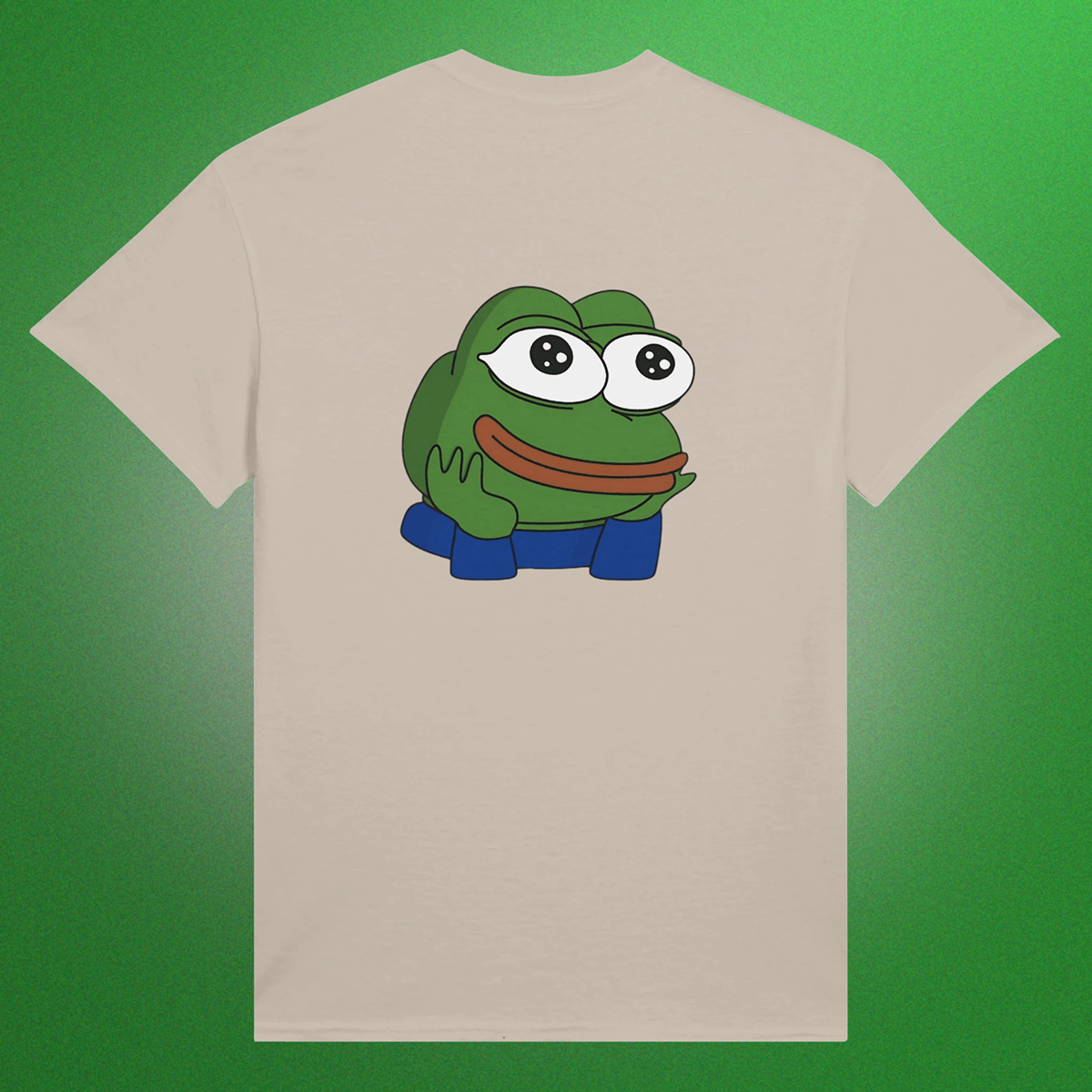 Unisex T-Shirt mit klassischem Pepe Meme Motiv – schlichtes Design mit Front- oder Backprint
