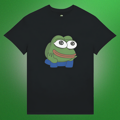 Unisex T-Shirt mit klassischem Pepe Meme Motiv – schlichtes Design mit Front- oder Backprint
