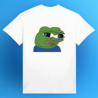 Unisex T-Shirt mit Sad Pepe Print – ikonisches Meme-Motiv als Front- oder Backprint
