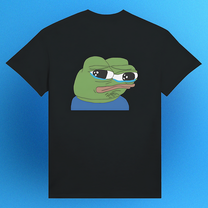 Unisex T-Shirt mit Sad Pepe Print – ikonisches Meme-Motiv als Front- oder Backprint
