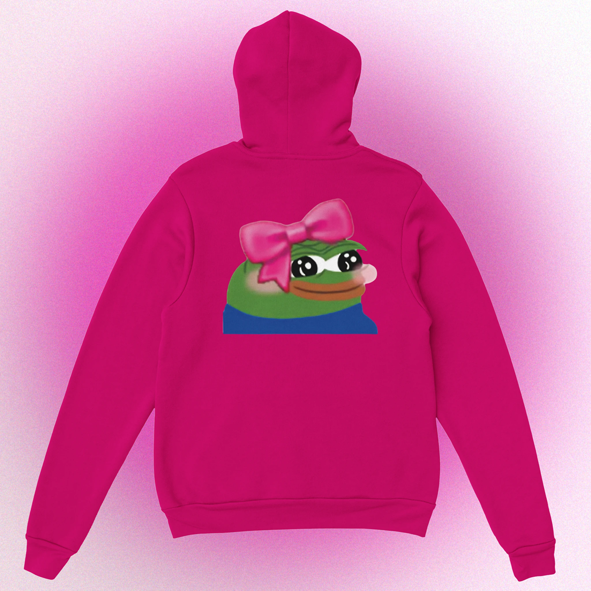 Unisex Hoodie mit süßem Pepe Meme – Cute Pepe Design mit Front- oder Backprint, erhältlich bei MyMemeMerch

