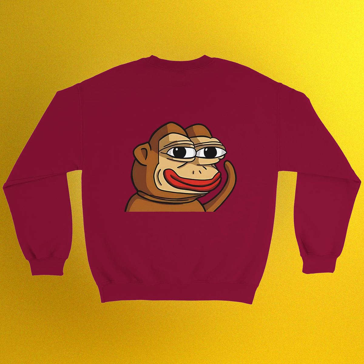 Unisex Basic Pullover mit Ponke Meme Logo – schlichtes Design, Front- oder Backprint
