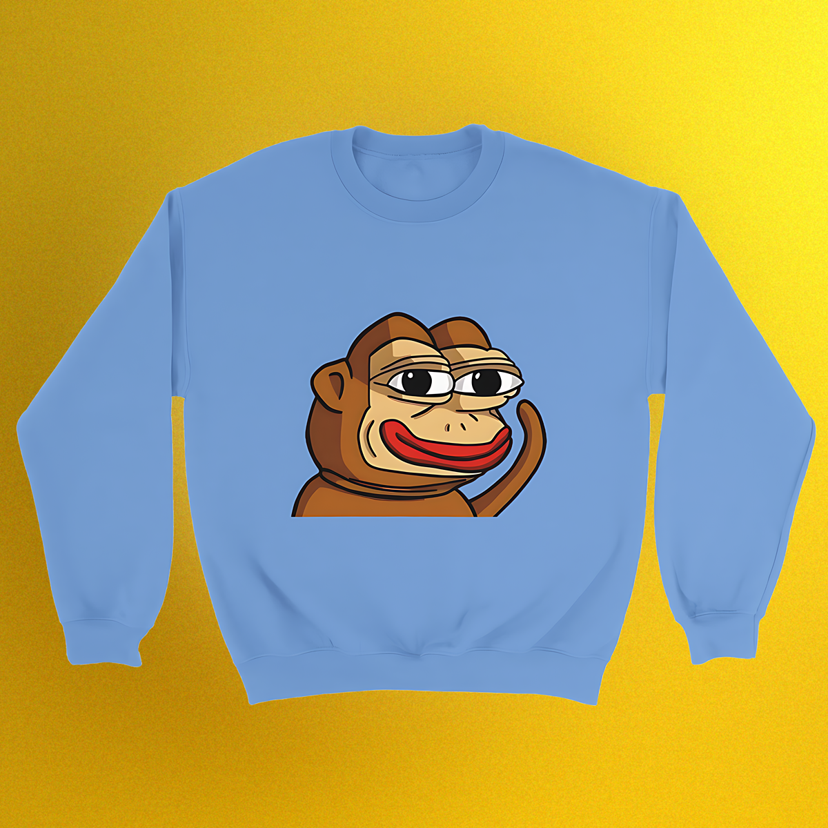 Unisex Basic Pullover mit Ponke Meme Logo – schlichtes Design, Front- oder Backprint
