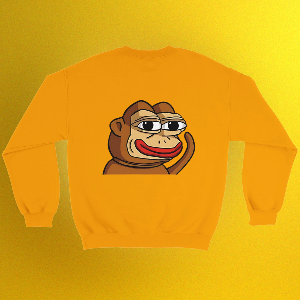 Unisex Basic Pullover mit Ponke Meme Logo – schlichtes Design, Front- oder Backprint
