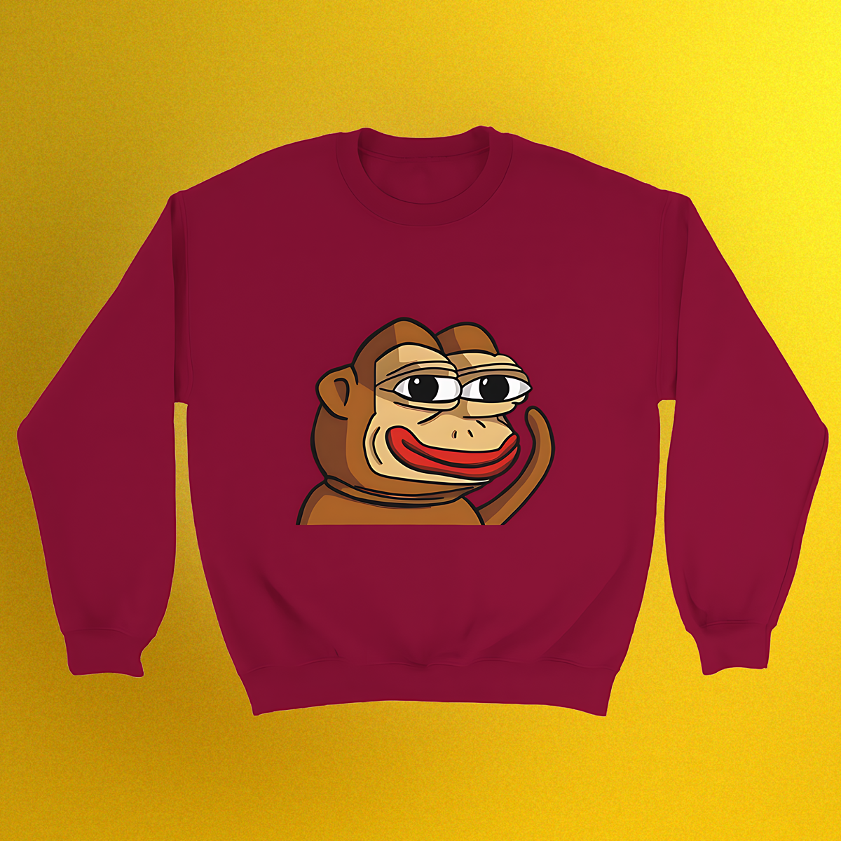 Unisex Basic Pullover mit Ponke Meme Logo – schlichtes Design, Front- oder Backprint
