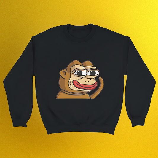 Unisex Basic Pullover mit Ponke Meme Logo – schlichtes Design, Front- oder Backprint
