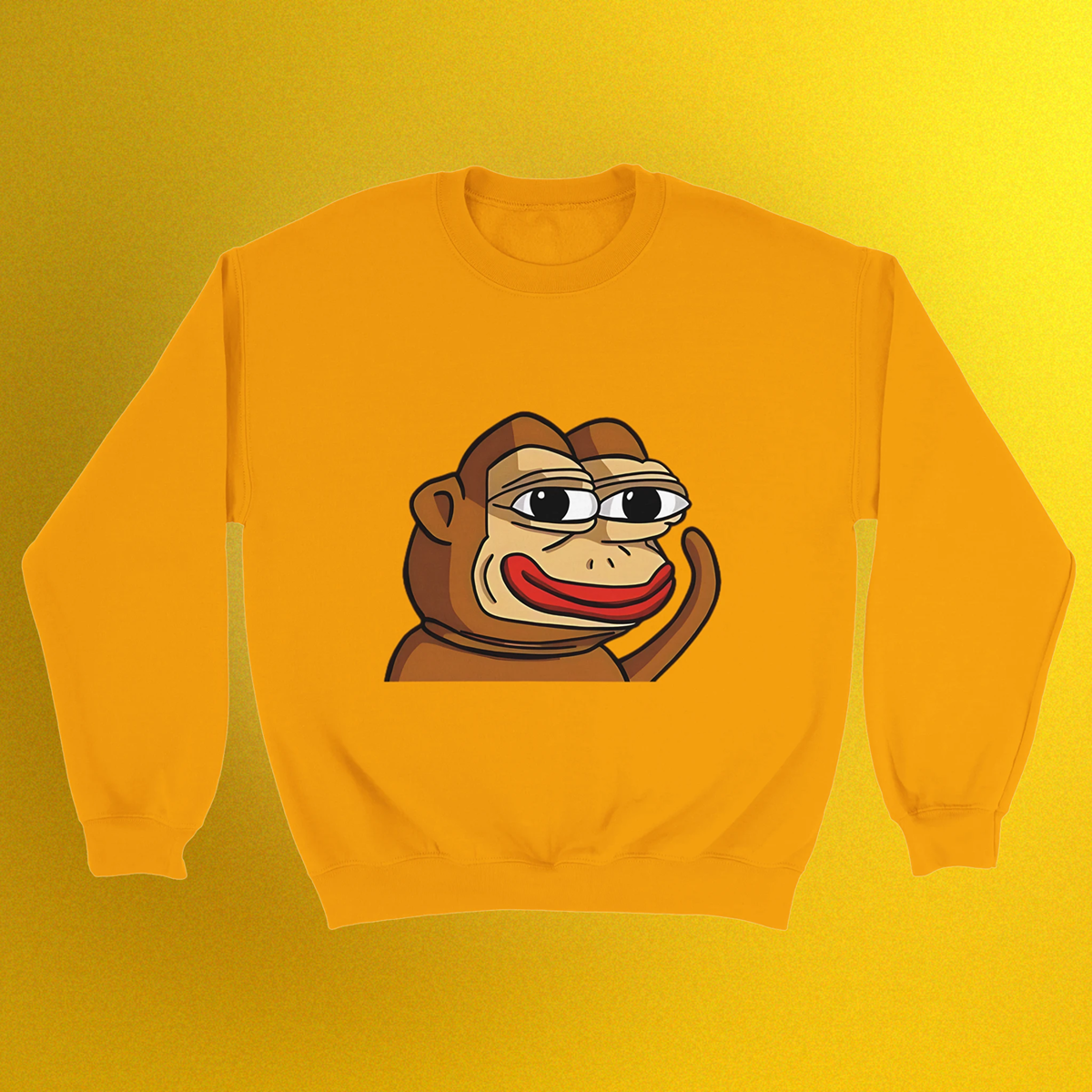 Unisex Basic Pullover mit Ponke Meme Logo – schlichtes Design, Front- oder Backprint
