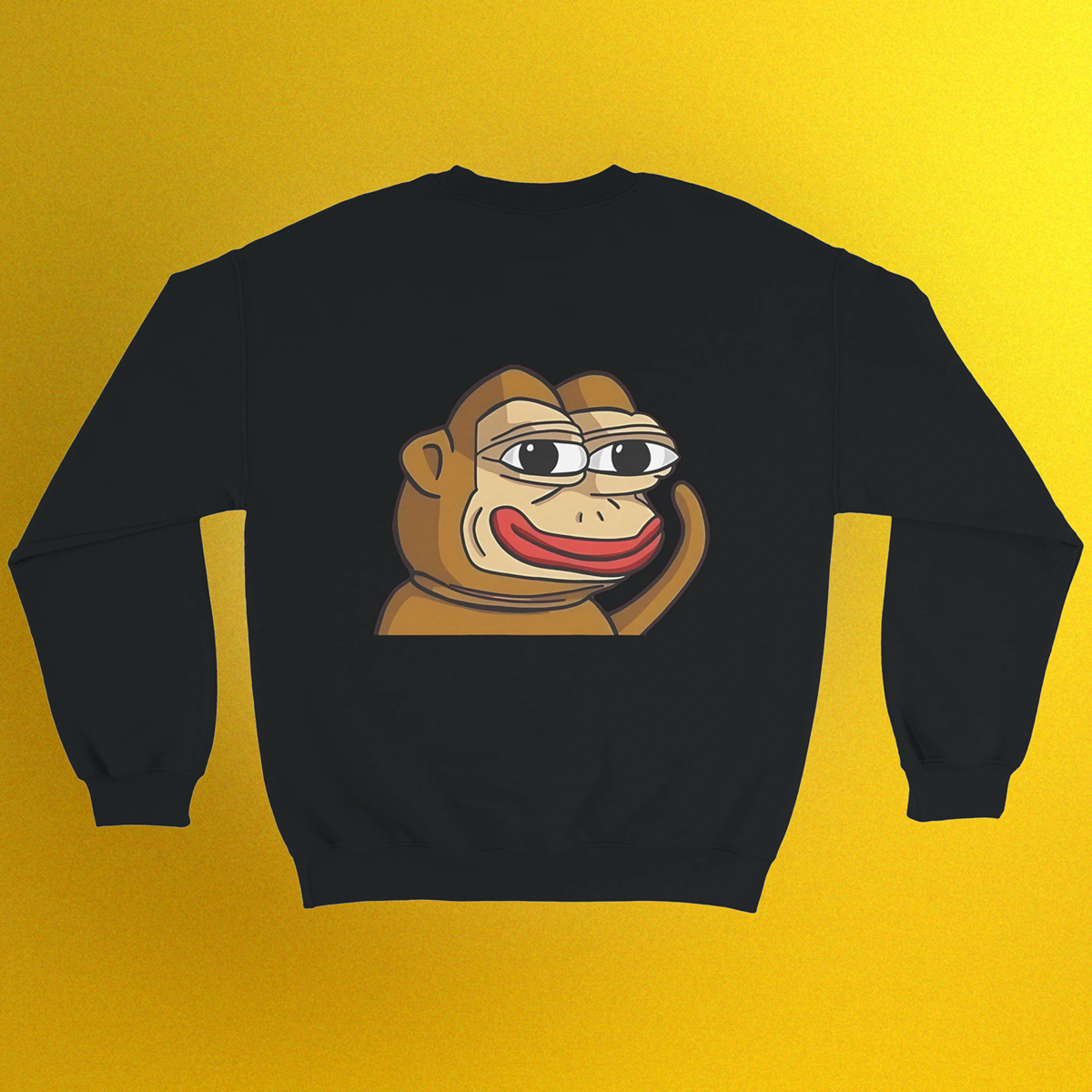 Unisex Basic Pullover mit Ponke Meme Logo – schlichtes Design, Front- oder Backprint
