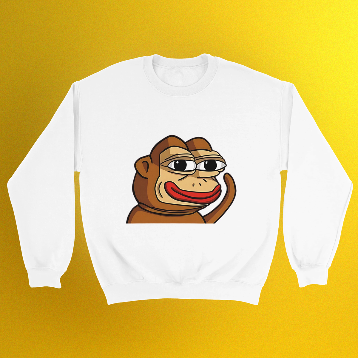 Unisex Basic Pullover mit Ponke Meme Logo – schlichtes Design, Front- oder Backprint
