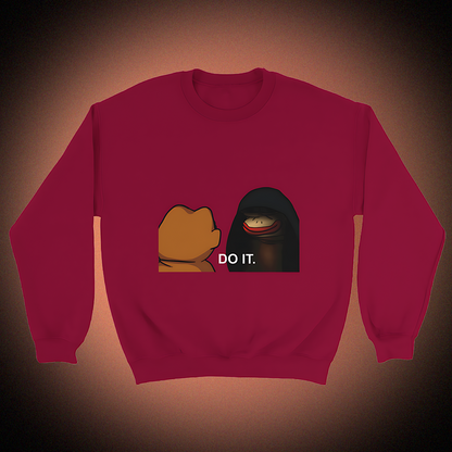 Unisex Basic Pullover mit Ponke DO IT Meme-Print – bequemer Sweater mit Front- oder Backprint
