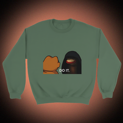 Unisex Basic Pullover mit Ponke DO IT Meme-Print – bequemer Sweater mit Front- oder Backprint
