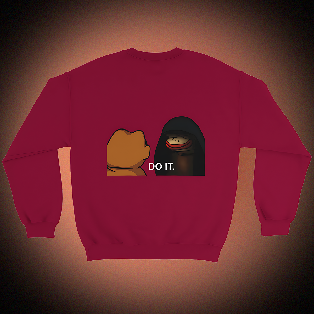 Unisex Basic Pullover mit Ponke DO IT Meme-Print – bequemer Sweater mit Front- oder Backprint
