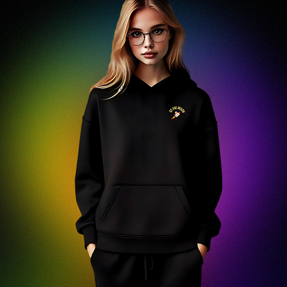 Unisex Hoodie mit beidseitigem „To the Moon V1“ Motiv – Doge in Rakete zum Mond im Original-Design
